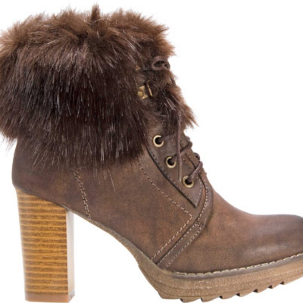 Muk Luks 3” heel boots with faux fur NWT - Picture 6 of 7